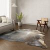 Echtes Kuhfell dunkel Taupe 240x220 cm XL Extra groß - Natürliches Rinderfell