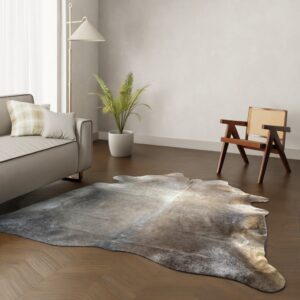 Echtes Kuhfell dunkel Taupe 240x220 cm XL Extra groß - Natürliches Rinderfell