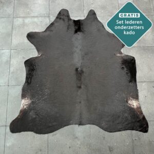 Kuhfell Teppich schwarz Detailansicht natürliche Zeichnung