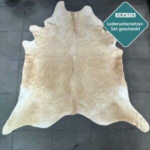 Kuhfell Teppich sandfarben beige Detailansicht natürliche Zeichnung