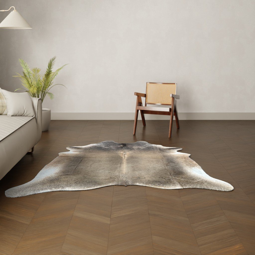 Kuhfell-Teppich braun 200x190 cm. KLEIN