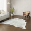Kuhfell-Teppich Creme weiß 200x180 cm. KLEIN