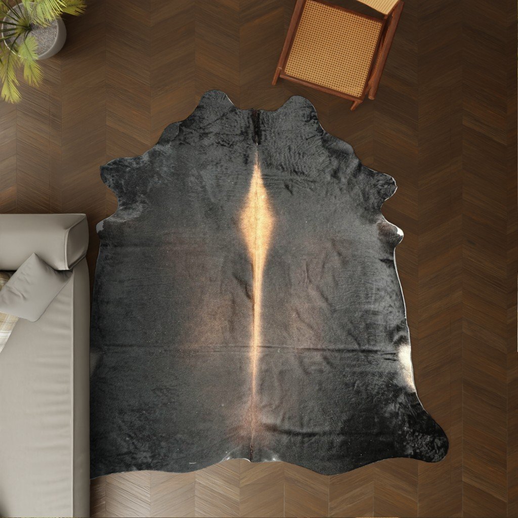 Kuhfell-Teppich dunkelbraun 250x200 cm. RIESIG