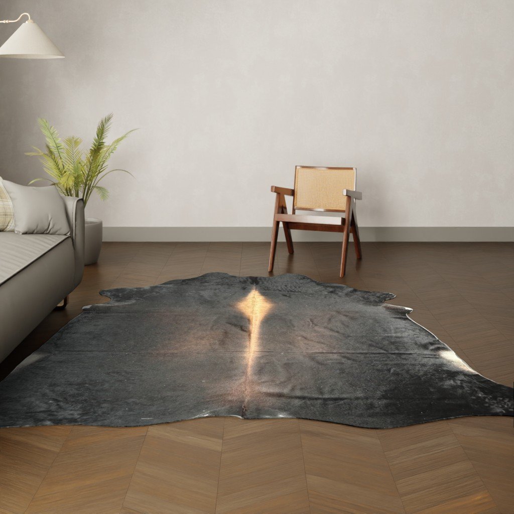 Kuhfell-Teppich dunkelbraun 250x200 cm. RIESIG