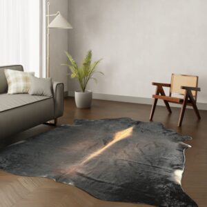 Kuhfell-Teppich dunkelbraun 250x200 cm. RIESIG
