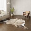 Kuhfell-Teppich taupe dunkel weiß 220×200 cm
