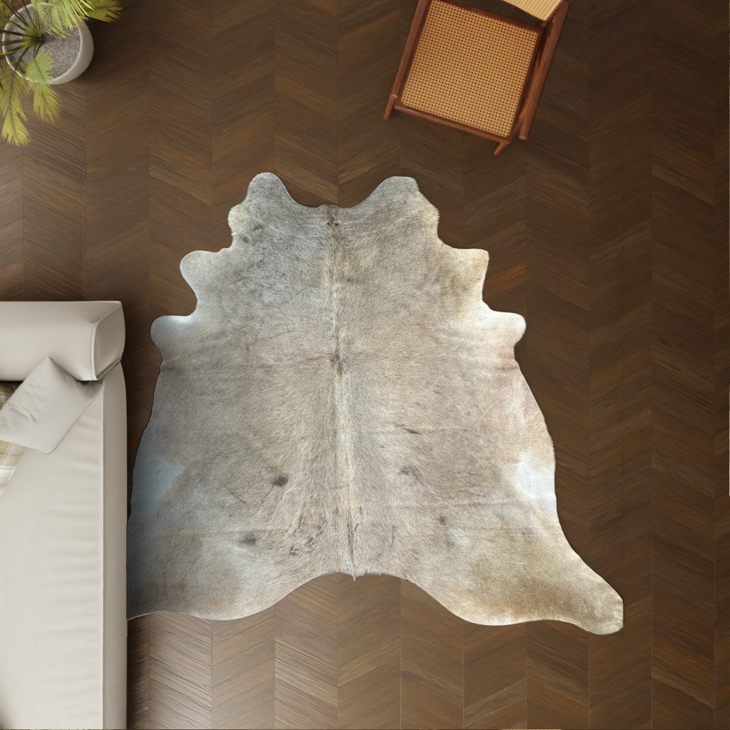 Kuhfell-Teppich Champagne taupe 240x220 cm. XL-EXTRA