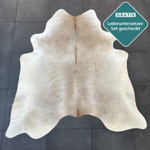 Kuhfell Teppich beige grau Detailansicht natürliche Zeichnung