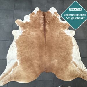 Kuhfell Teppich cognac Detailansicht natürliche Zeichnung