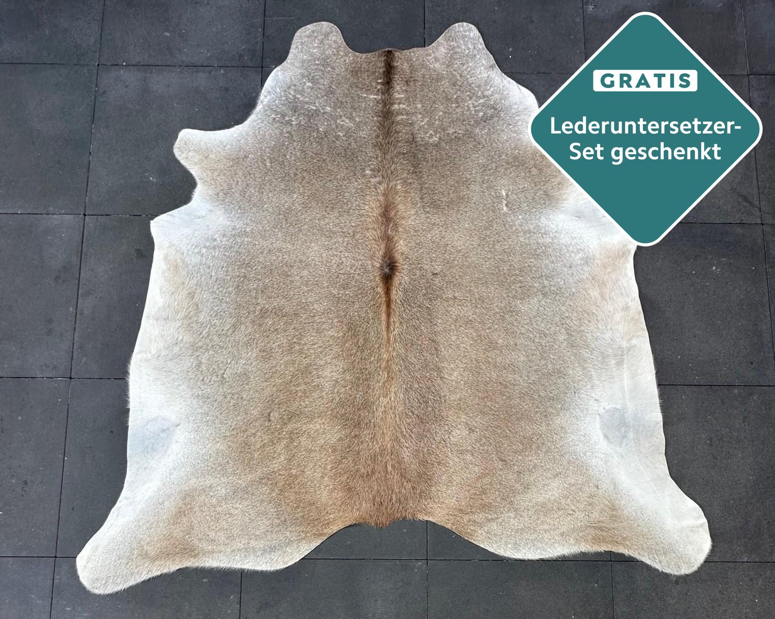 Echtes Kuhfell Champagner 160x150 cm Extra klein - Natürliches Rinderfell