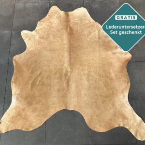 Kuhfell Teppich cognac Detailansicht natürliche Zeichnung
