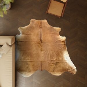 Kuhfell-Teppich Cognac 260x240 cm. KOLOSSAL