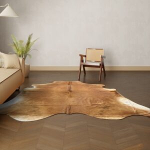 Kuhfell-Teppich Cognac 260x240 cm. KOLOSSAL