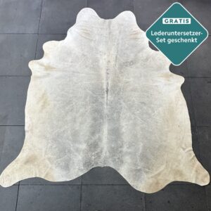 Kuhfell Teppich grau creme Detailansicht natürliche Zeichnung