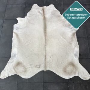 Kuhfell Teppich cremeweiss Detailansicht natürliche Zeichnung
