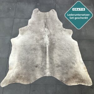 Kuhfell Teppich dunkelgrau Detailansicht natürliche Zeichnung