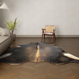 Kuhfell-Teppich dunkelbraun 260x240 cm. KOLOSSAL