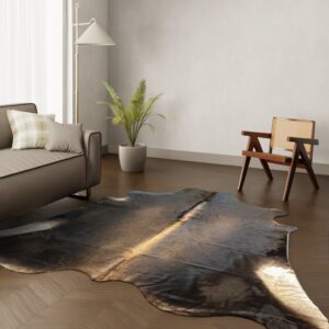 Kuhfell-Teppich dunkelbraun 260x240 cm. KOLOSSAL