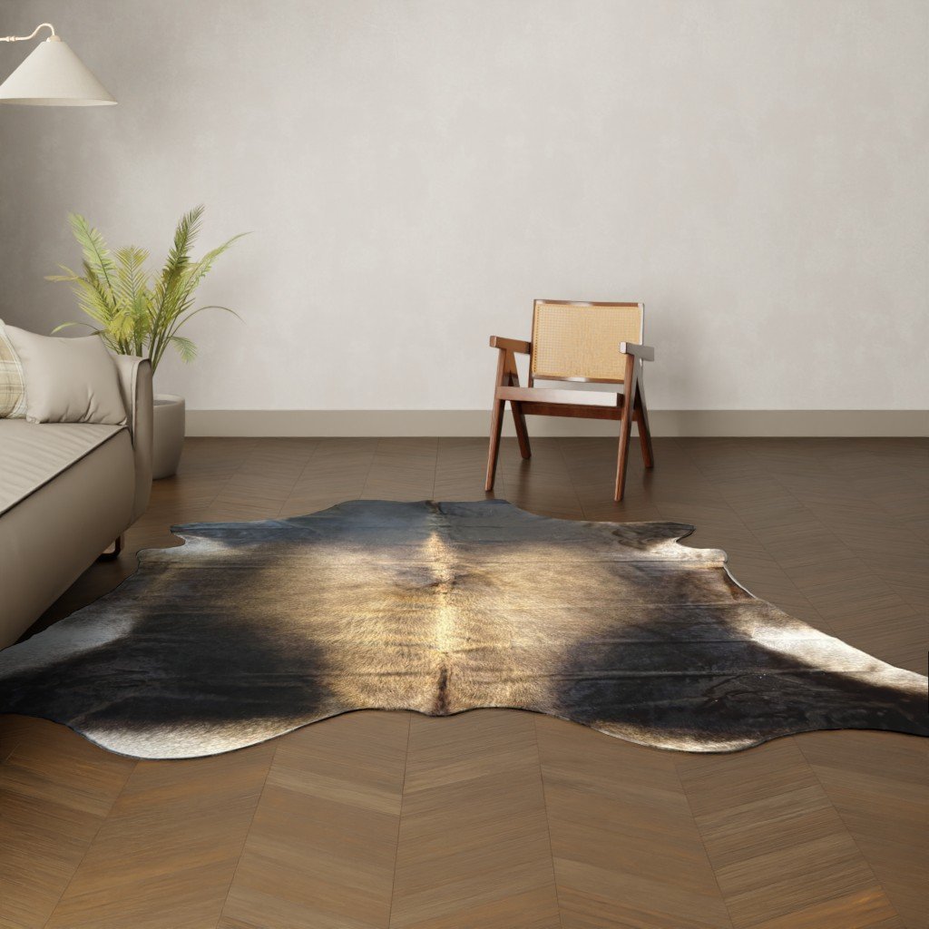 Kuhfell-Teppich dunkelbraun 260x240 cm. KOLOSSAL