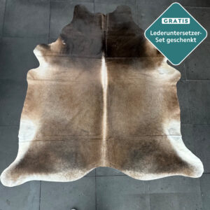 extra großes Kuhfell dunkelbraun camel Cognac Boden