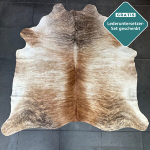 extra großes Kuhfell hellbraun beige weiß