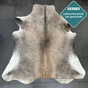 extra großes Kuhfell taupe grau Boden