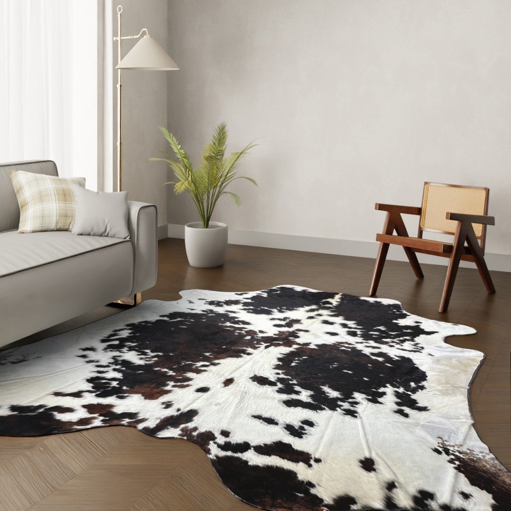Kuhfell-Teppich Tricolor 280x250 cm. KOLOSSAL