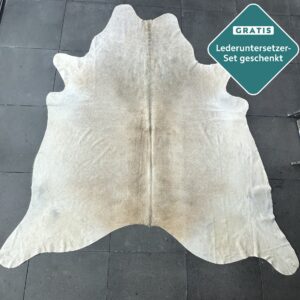 Kuhfell Teppich Champagner grau Detailansicht natürliche Zeichnung