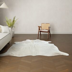 Kuhfell-Teppich Creme taupe 210×190 cm