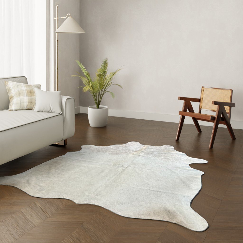 Kuhfell-Teppich Creme taupe 210×190 cm