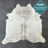Echtes Kuhfell creme schwarz 220x200 cm XL groß - Natürliches Rinderfell