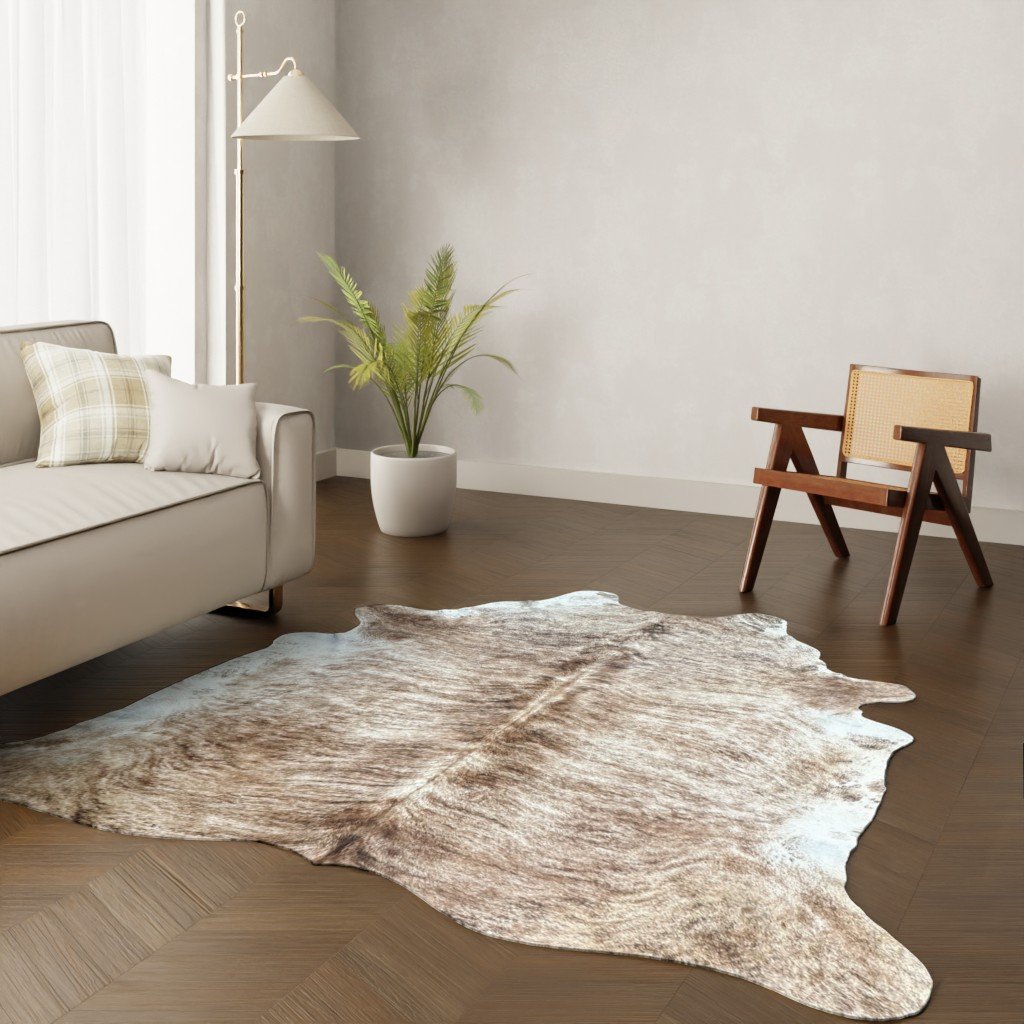 Kuhfell-Teppich brindle 230x210 cm.