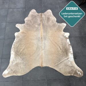 Kuhfell-Teppich Champagne braun XL 220×200 cm. GLÄNZEND