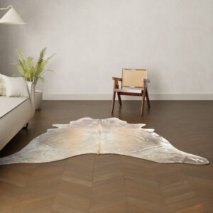Kuhfell-Teppich Champagne braun XL 220×200 cm. GLÄNZEND