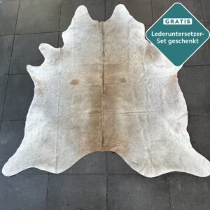 Kuhfell Teppich beige grau Detailansicht natürliche Zeichnung
