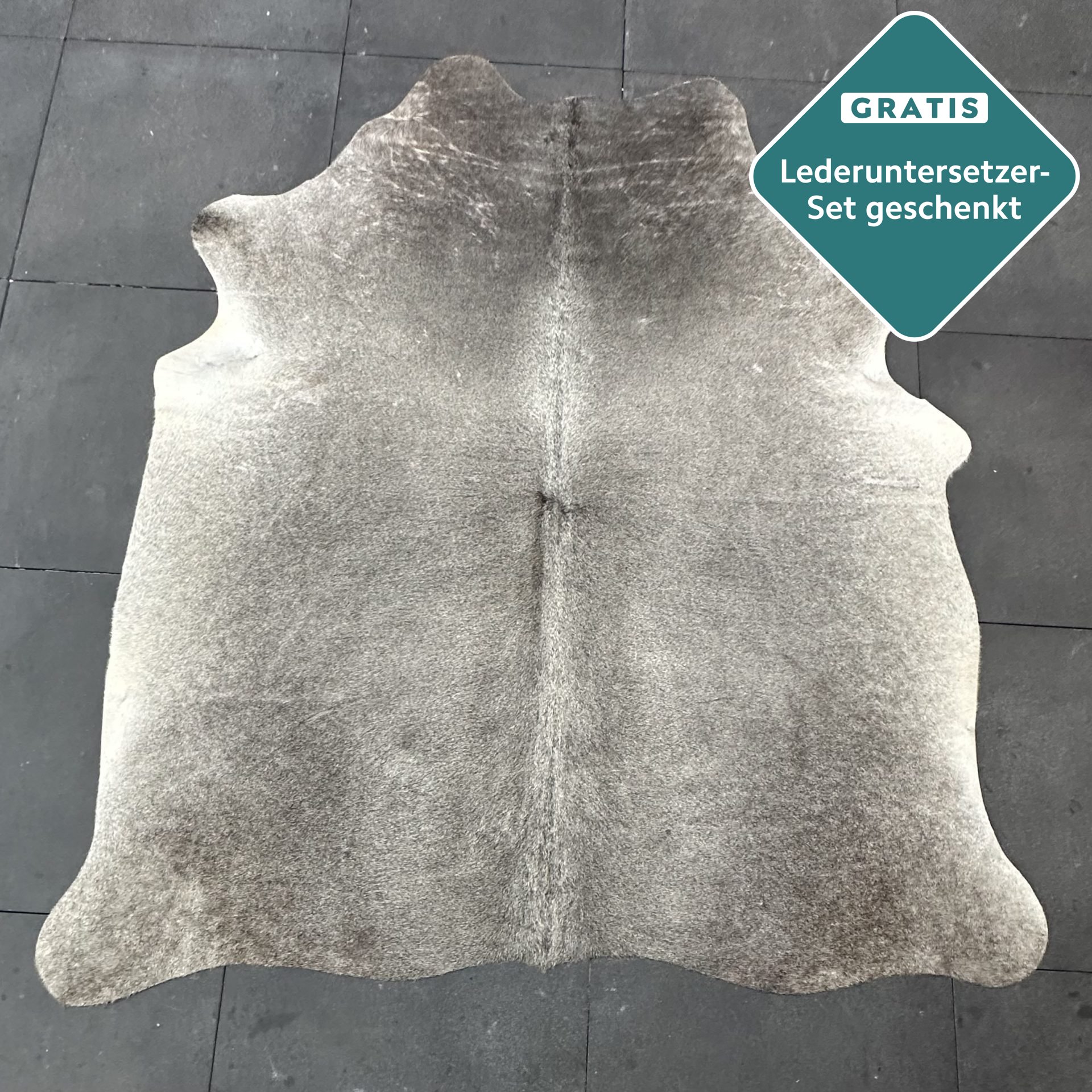 Kuhfell Teppich grau Detailansicht natürliche Zeichnung