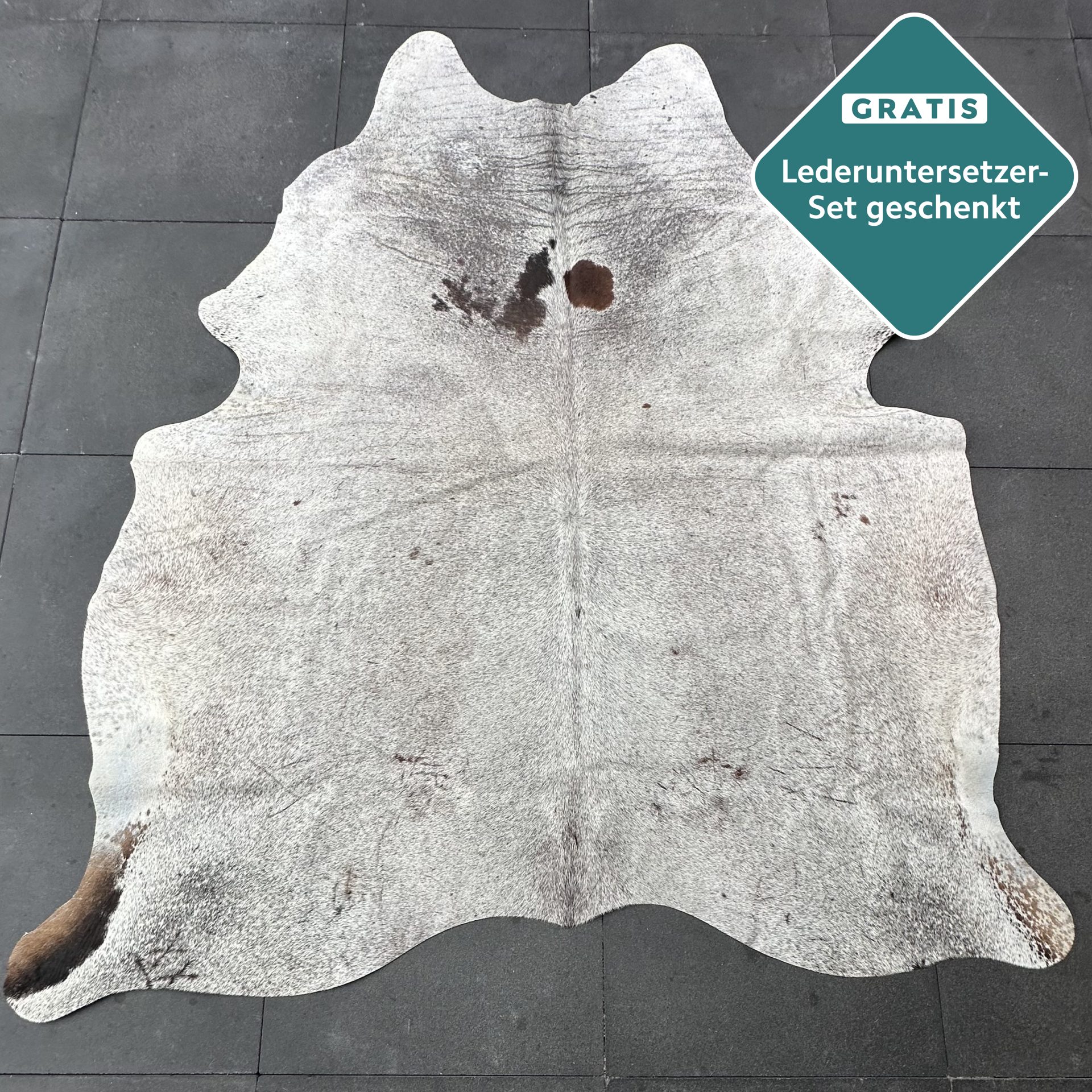 Kuhfell Teppich Salt and Pepper Detailansicht natürliche Zeichnung