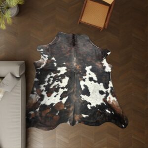 Kuhfell-Teppich braun-weiß 250x220 cm. XL-EXTRA