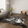 Kuhfell-Teppich braun-weiß 250x220 cm. XL-EXTRA