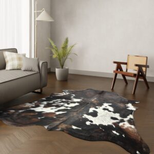 Kuhfell-Teppich braun-weiß 250x220 cm. XL-EXTRA
