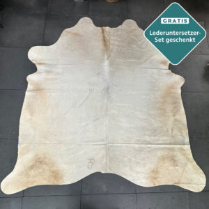 großes Kuhfell Creme weiß Teppich