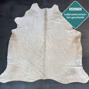 Kuhfell-Teppich gebrochen weiß beige 240x230 cm. XL-EXTRA
