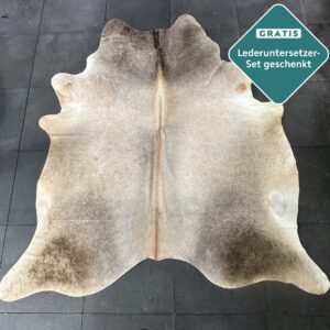 Kuhfell-Teppich taupe 250x220 cm. RIESIG