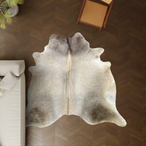 Kuhfell-Teppich taupe 250x220 cm. RIESIG