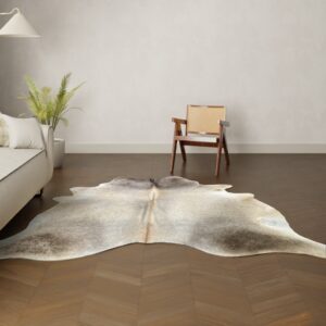 Kuhfell-Teppich taupe 250x220 cm. RIESIG