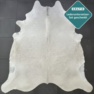 Kuhfell Teppich weiss grau Detailansicht natürliche Zeichnung