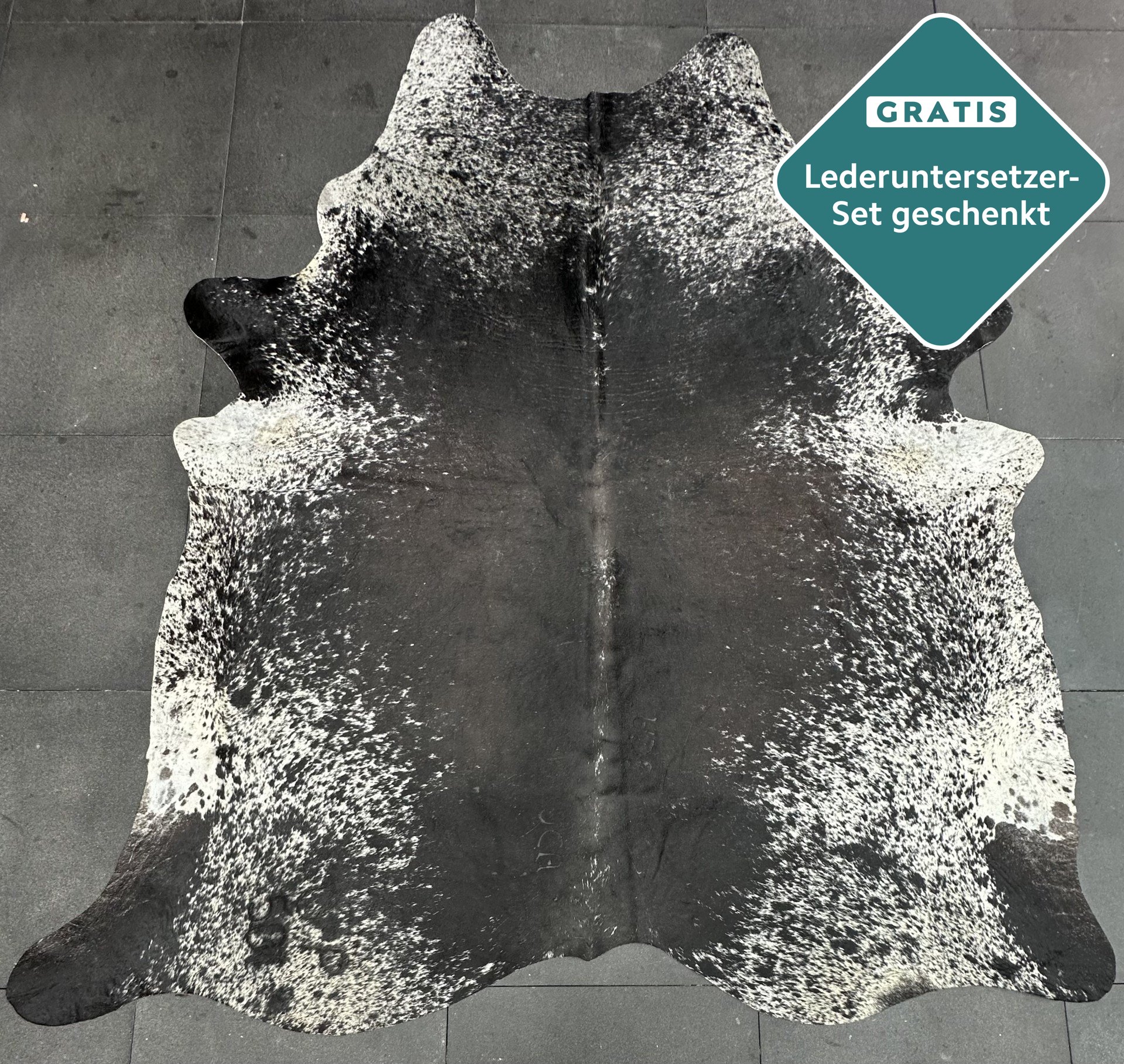 Kuhfell Teppich Salt and Pepper Detailansicht natürliche Zeichnung