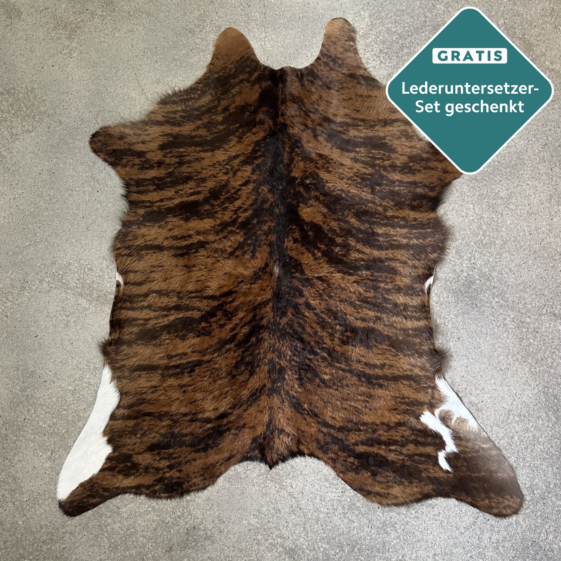Mini brindle Kuhfell (Kalbsfell) 100x90 cm.