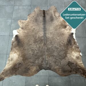 Kuhfell Teppich kastanienbraun Detailansicht natürliche Zeichnung