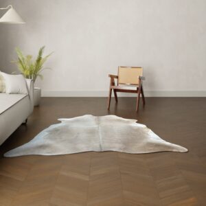 Kuhfell-Teppich taupe 210x190 cm.